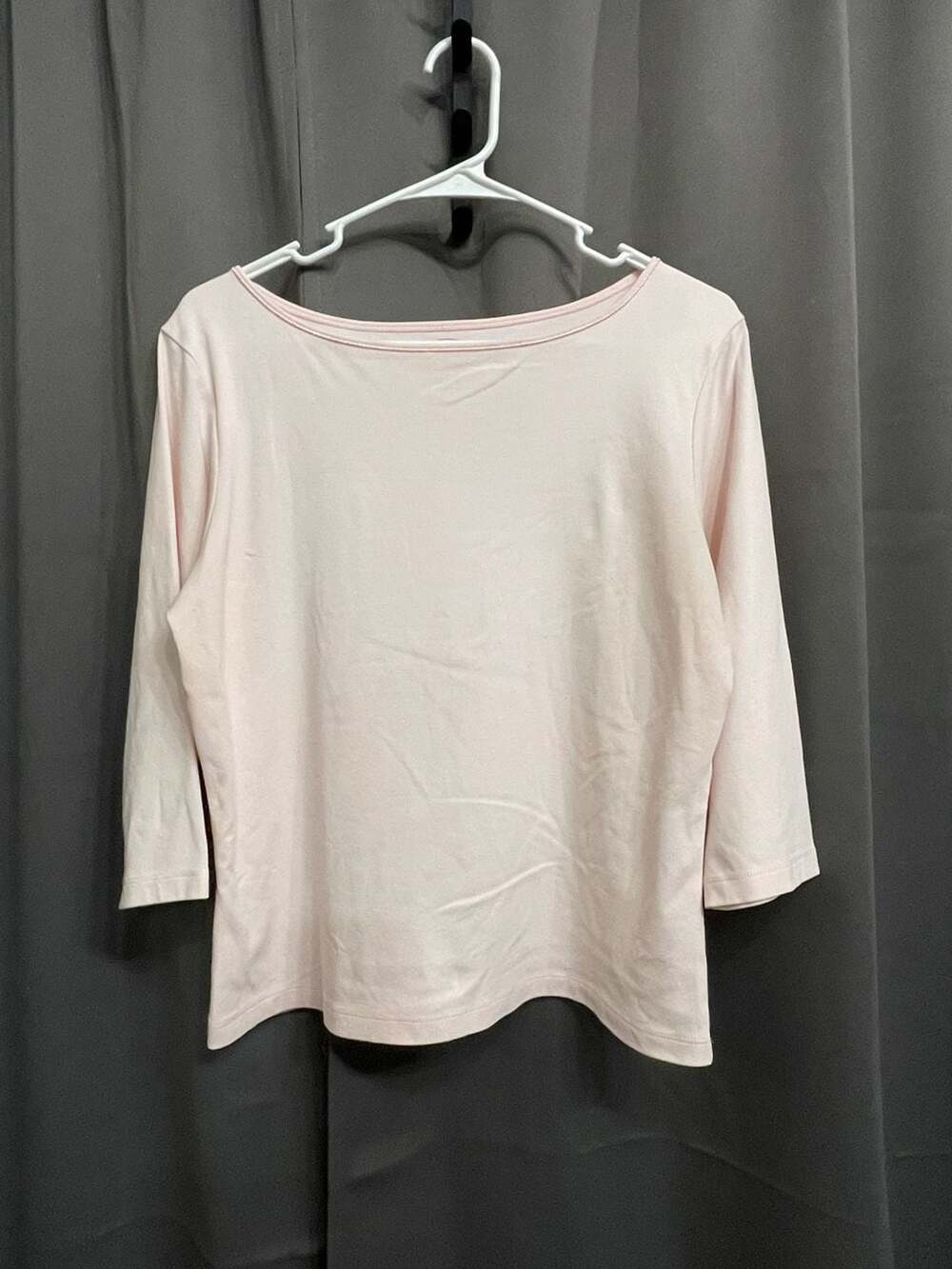 LTalbots Petites Women's Pink Boatneck 3/4 Sleeve Top Size M